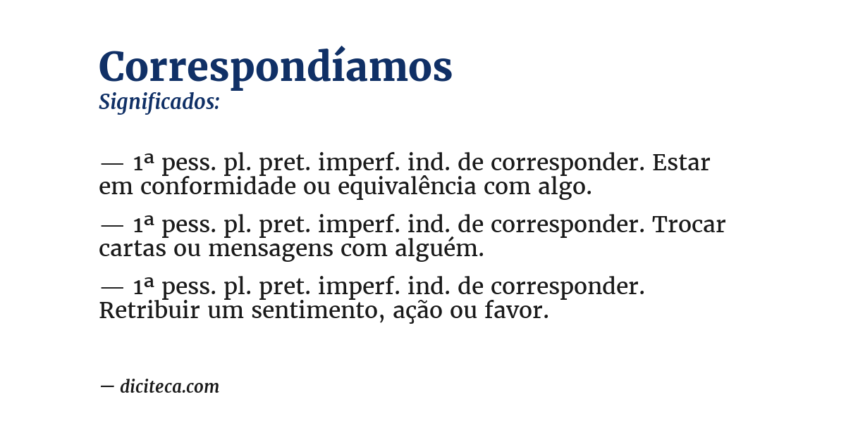 Significado de correspondíamos