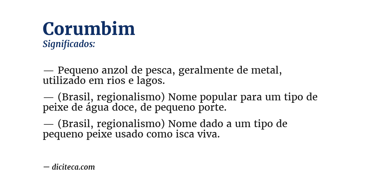 Significado de corumbim