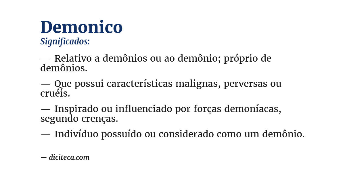 Significado de demonico