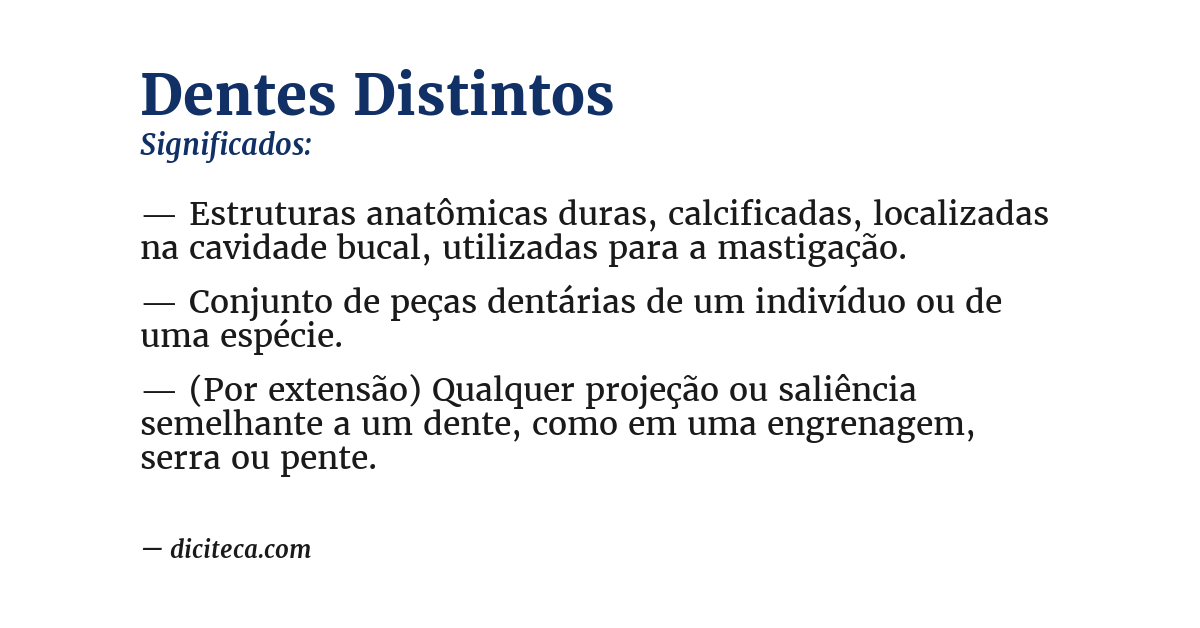 Significado de dentes distintos