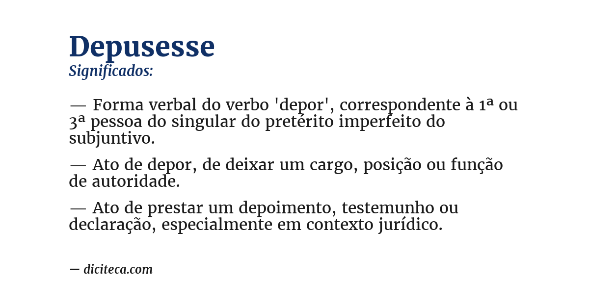 Significado de depusesse