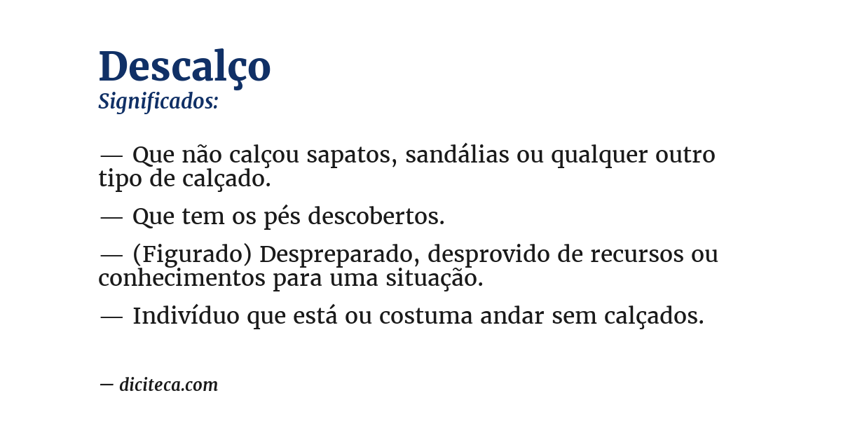 Significado de descalço