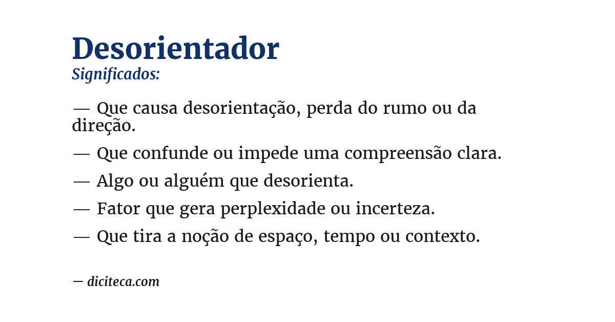 Significado de desorientador