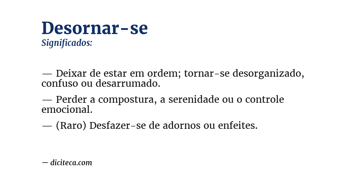 Significado de desornar-se