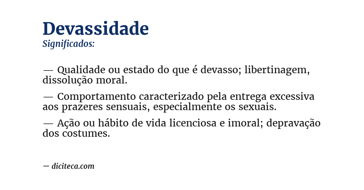 Significado de devassidade