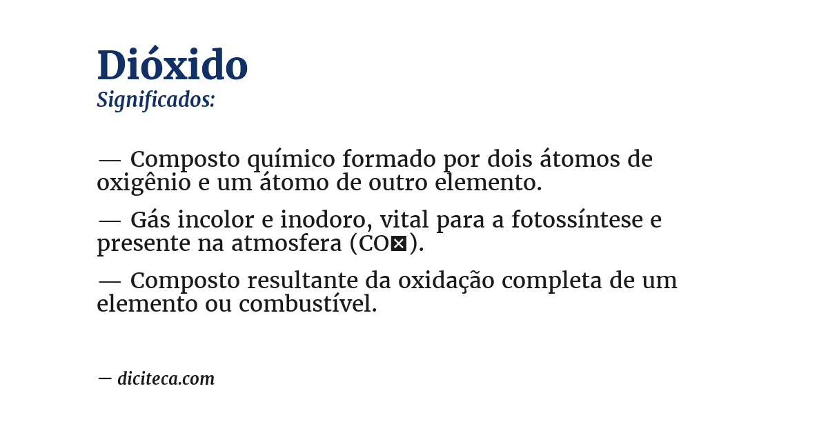 Significado de dióxido