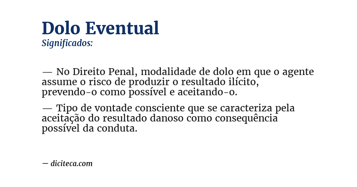 Significado de dolo eventual