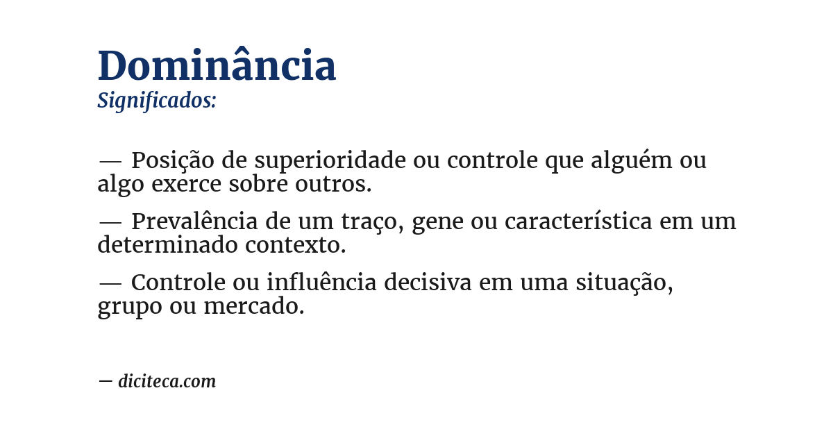 Significado de dominância