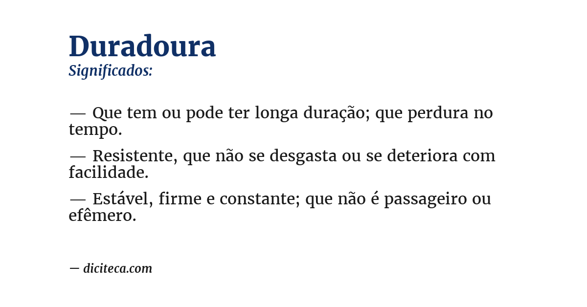 Significado de duradoura