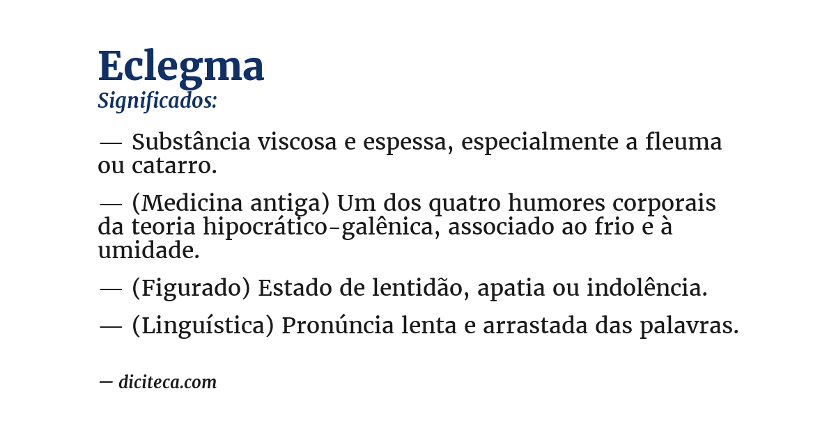 Significado de eclegma