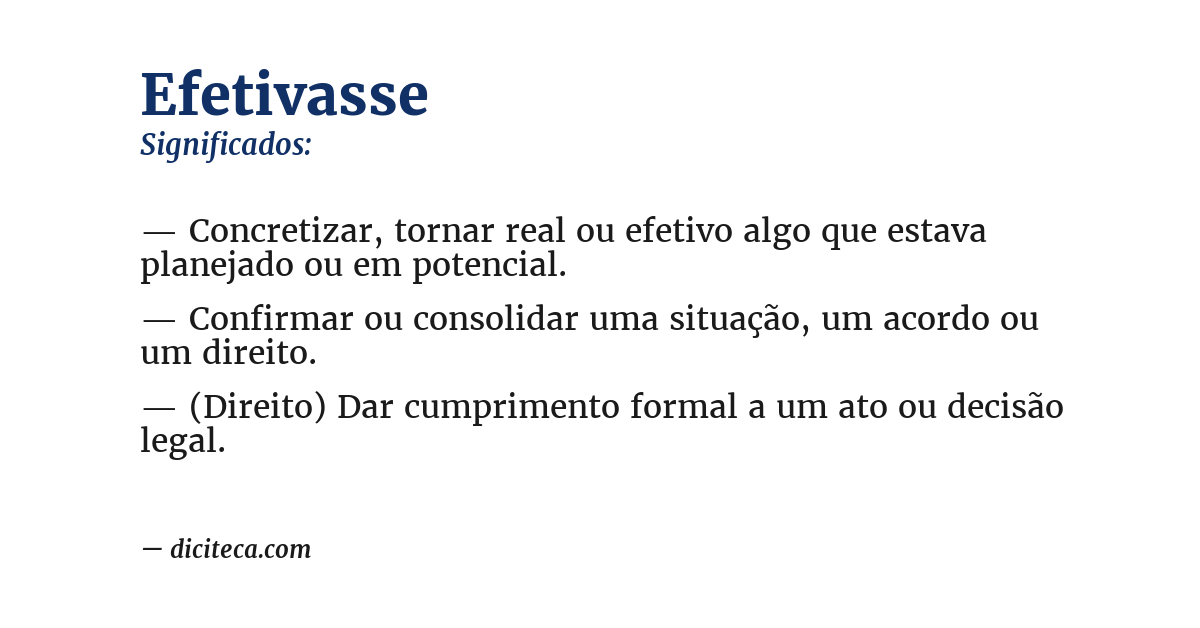 Significado de efetivasse