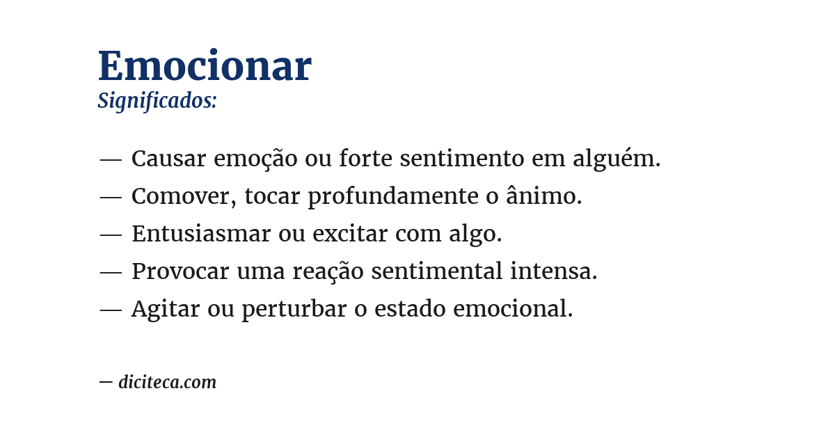 Significado de emocionar