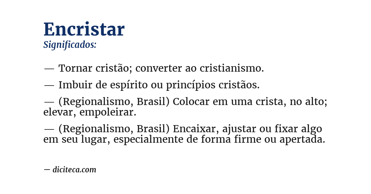 Significado de encristar
