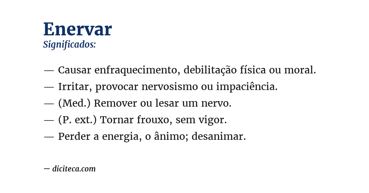 Significado de enervar