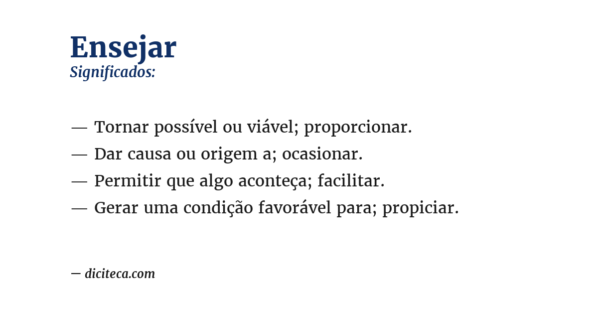 Significado de ensejar