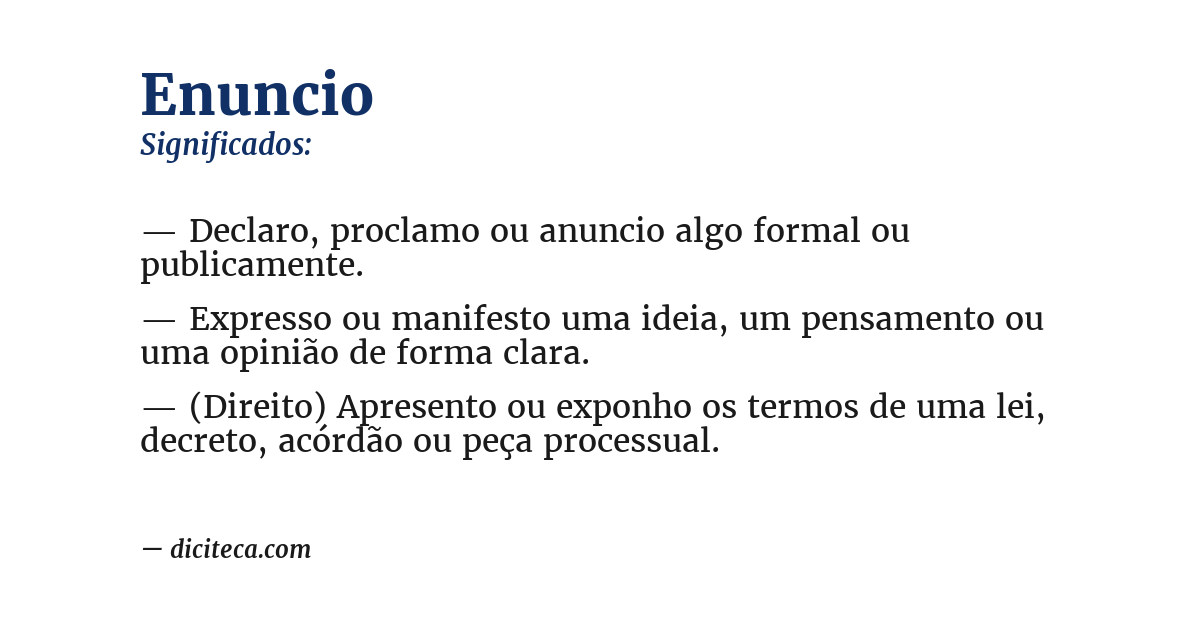 Significado de enuncio