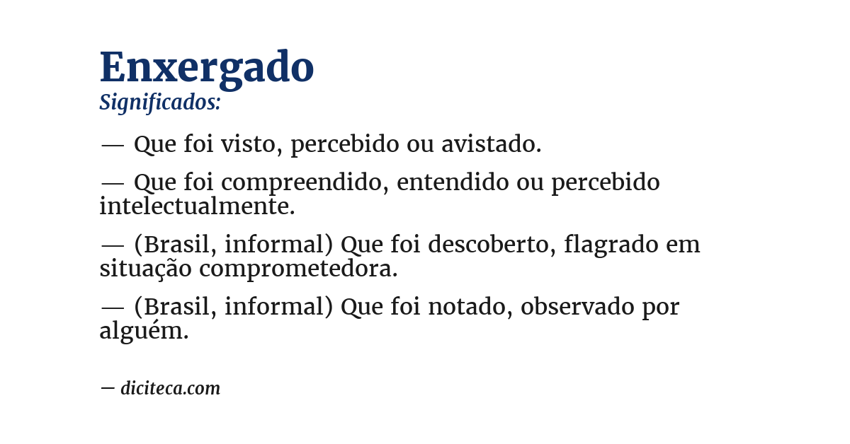 Significado de enxergado