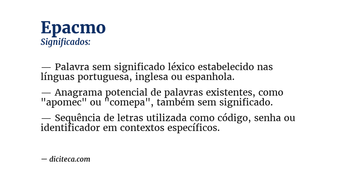 Significado de epacmo