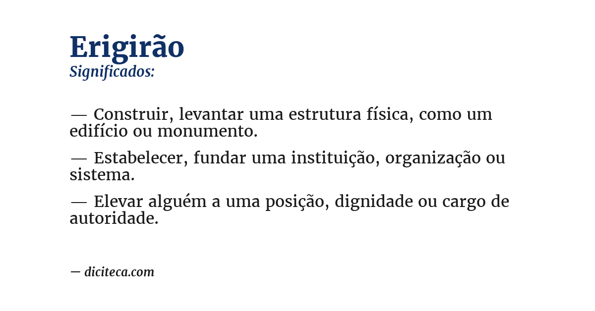 Significado de erigirão