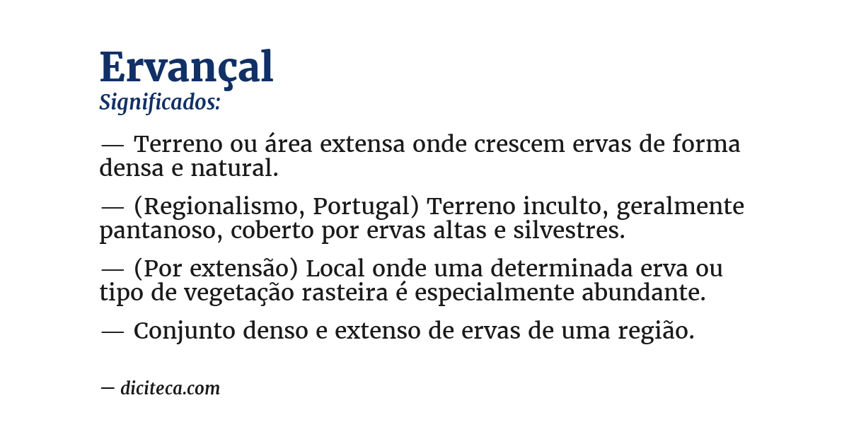 Significado de ervançal