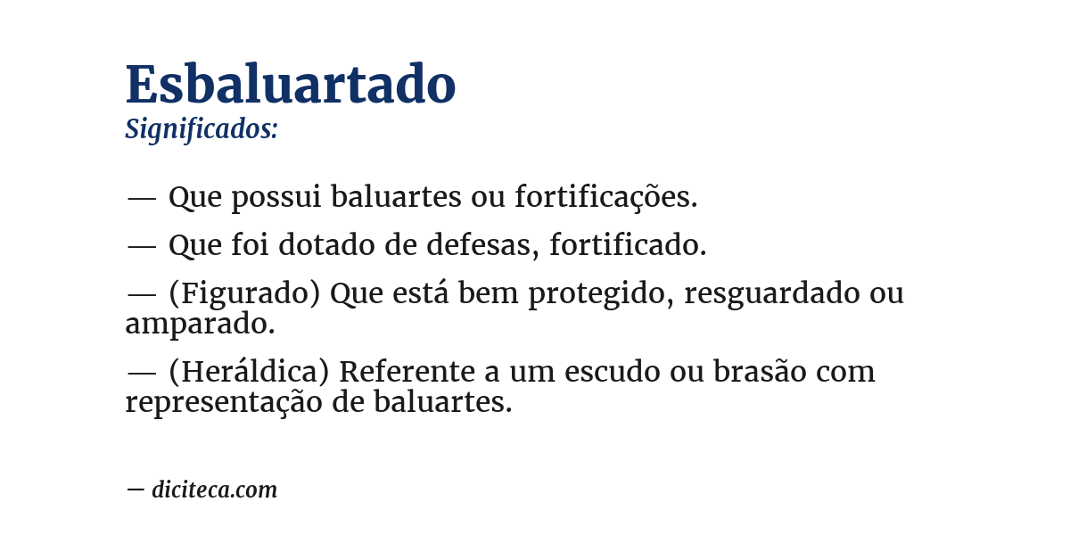 Significado de esbaluartado