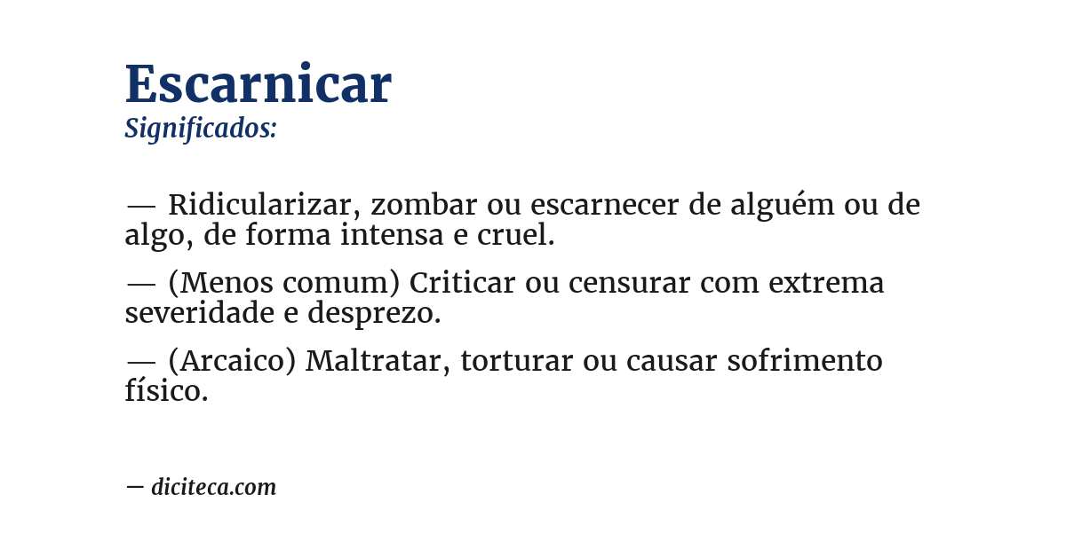 Significado de escarnicar