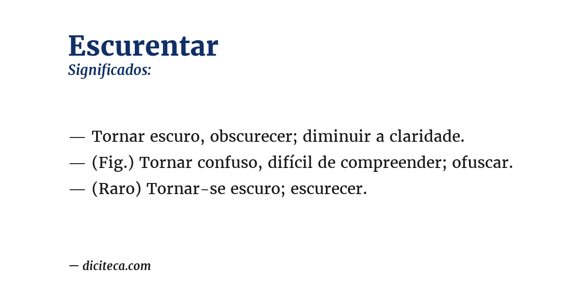 Significado de escurentar