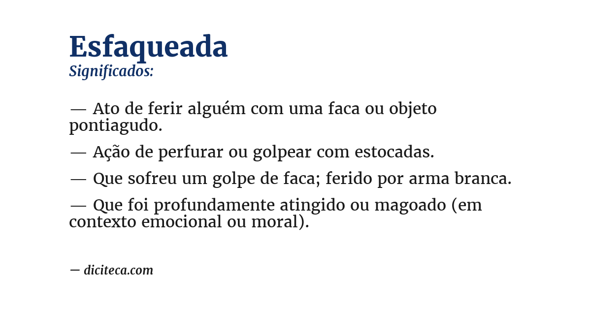 Significado de esfaqueada