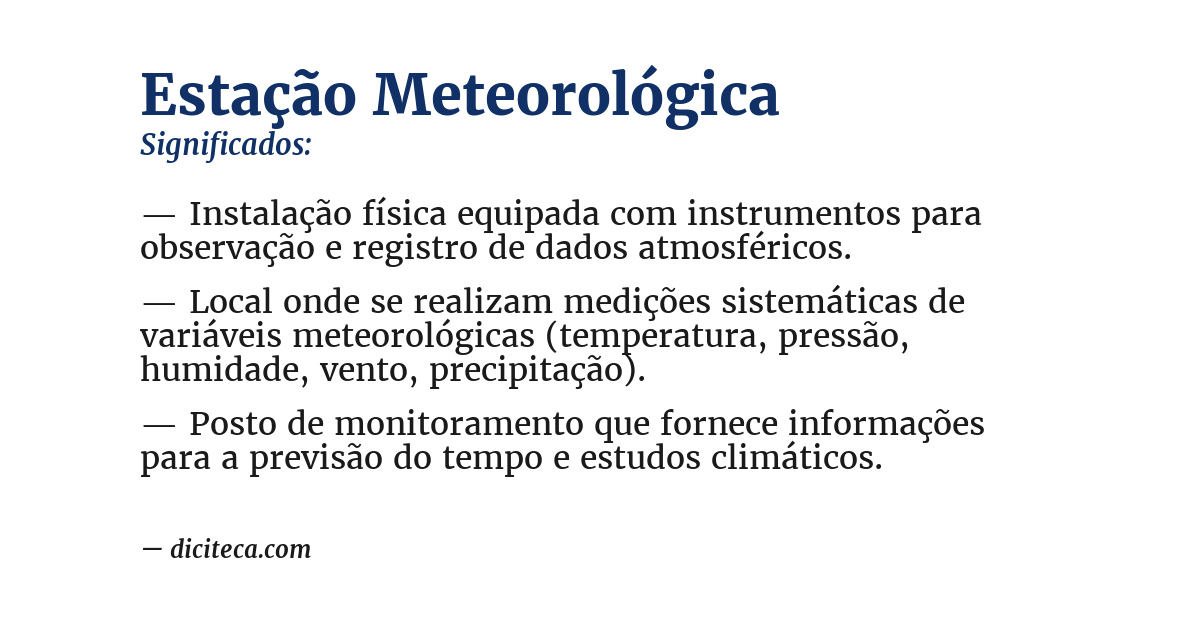 Significado de estação meteorológica