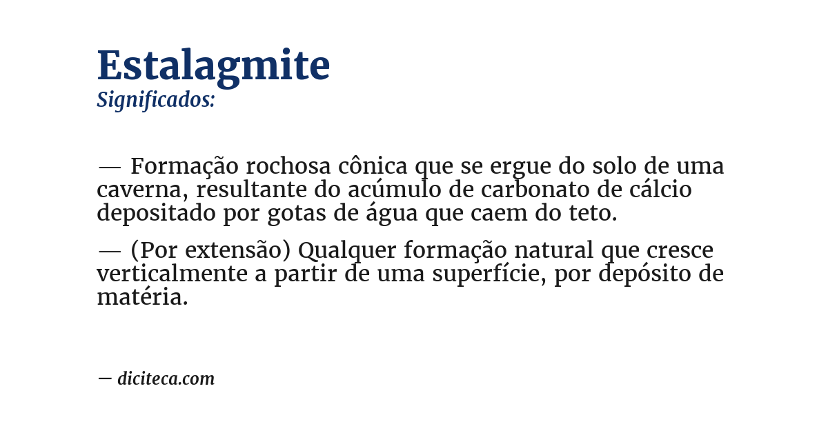 Significado de estalagmite