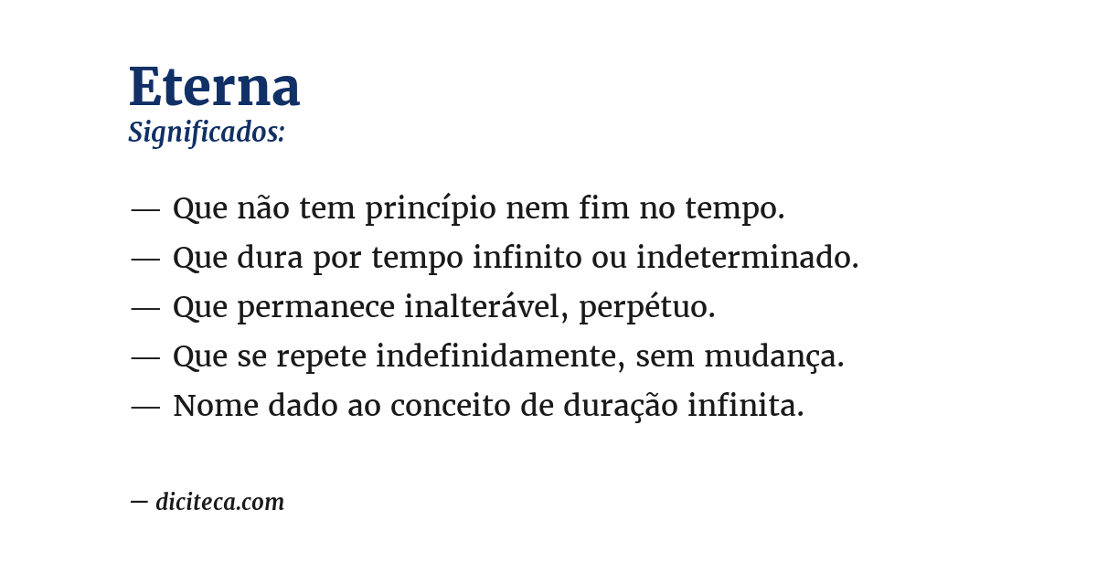 Significado de eterna