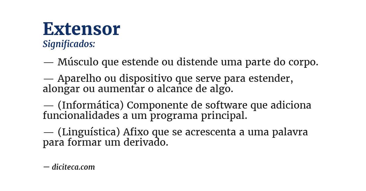 Significado de extensor