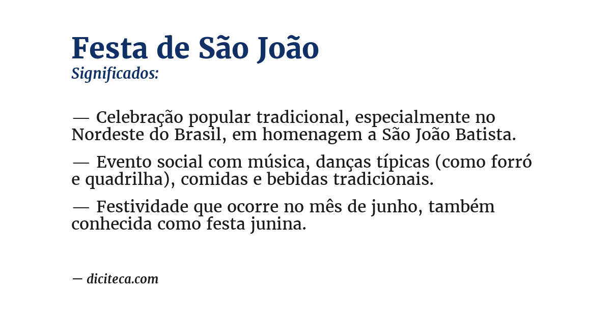Significado de festa de são joão