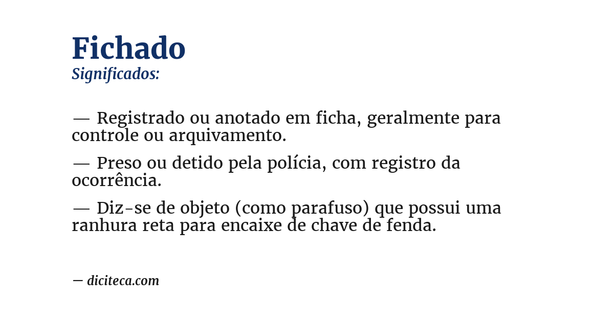 Significado de fichado