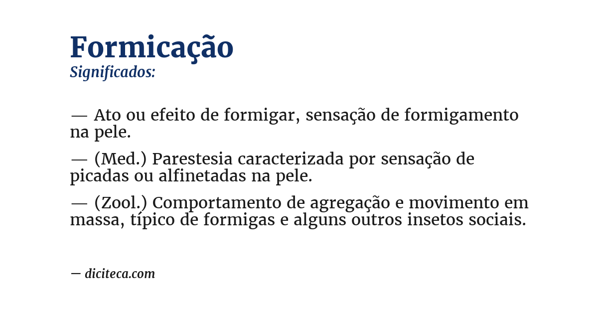 Significado de formicação