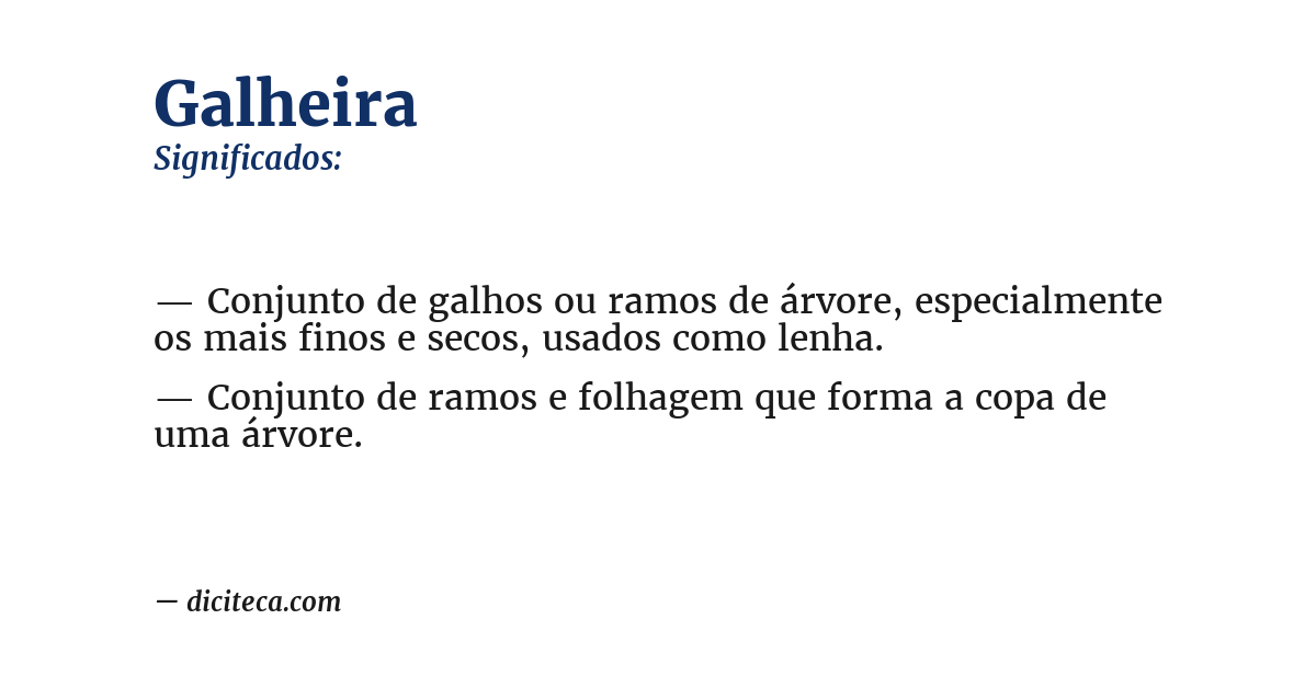 Significado de galheira