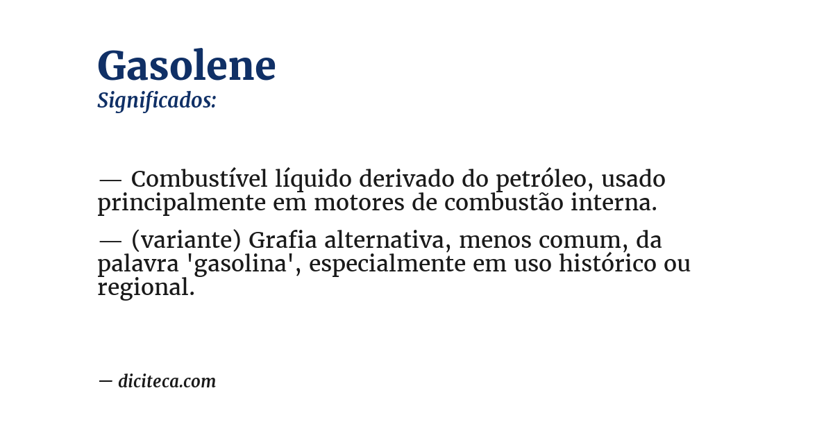 Significado de gasolene