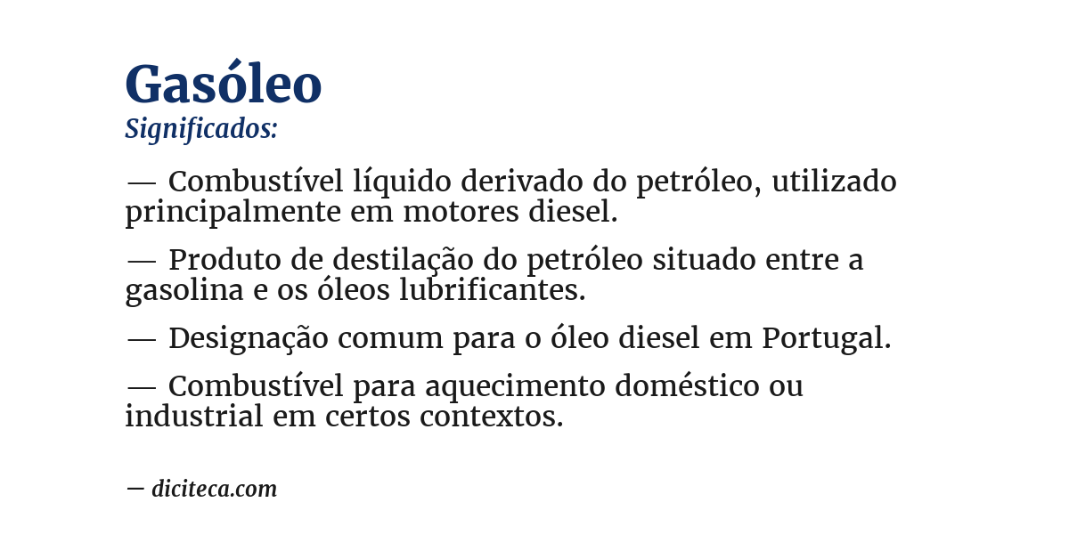 Significado de gasóleo