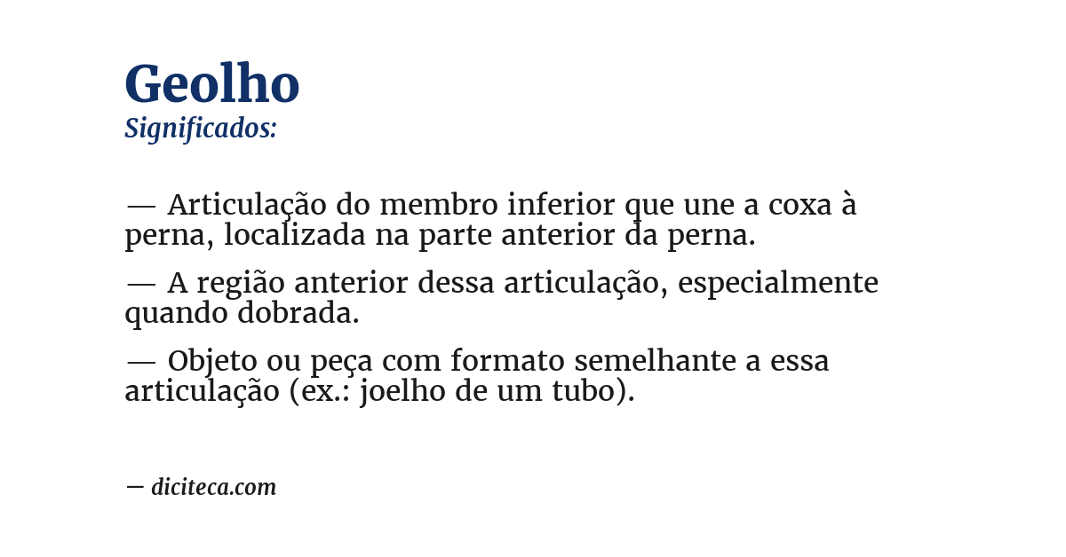 Significado de geolho