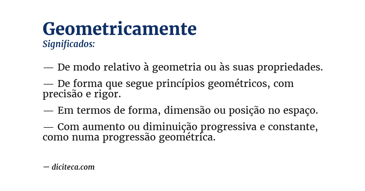 Significado de geometricamente