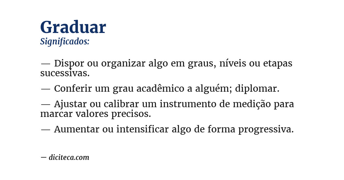Significado de graduar