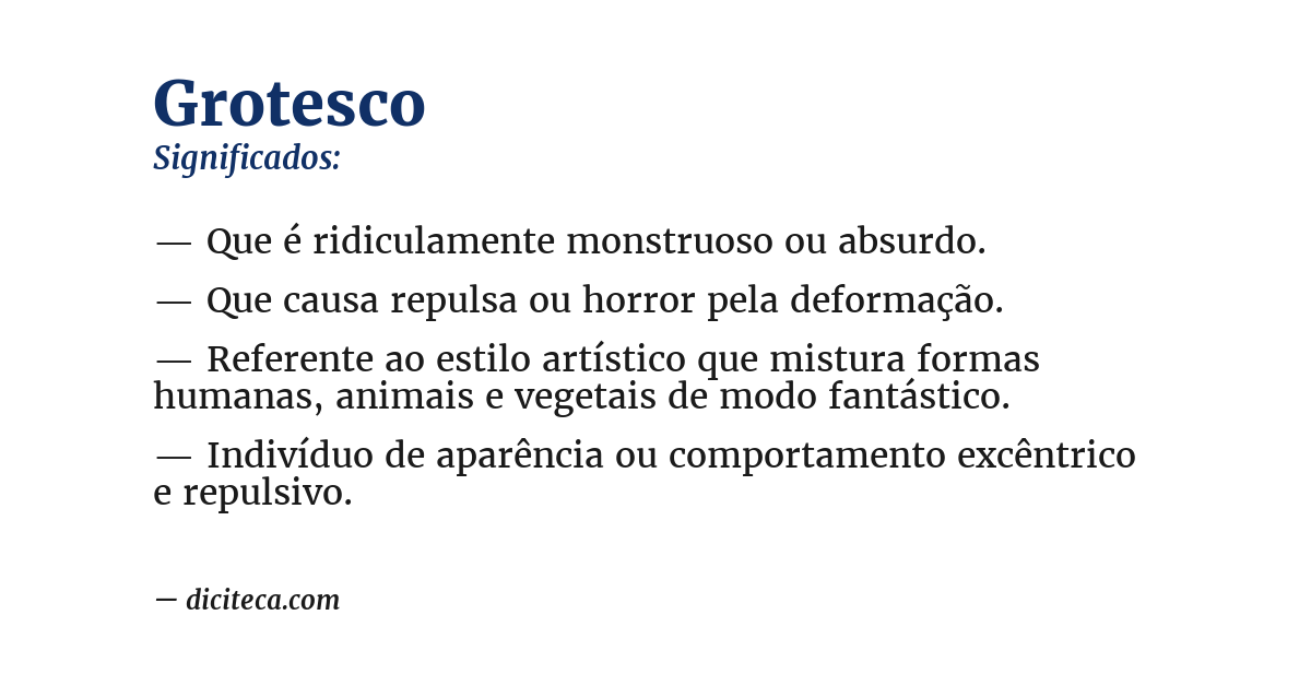 Significado de grotesco