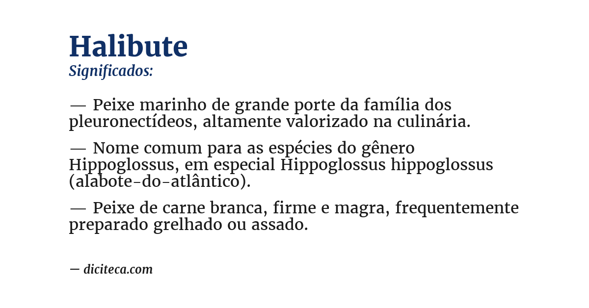 Significado de halibute
