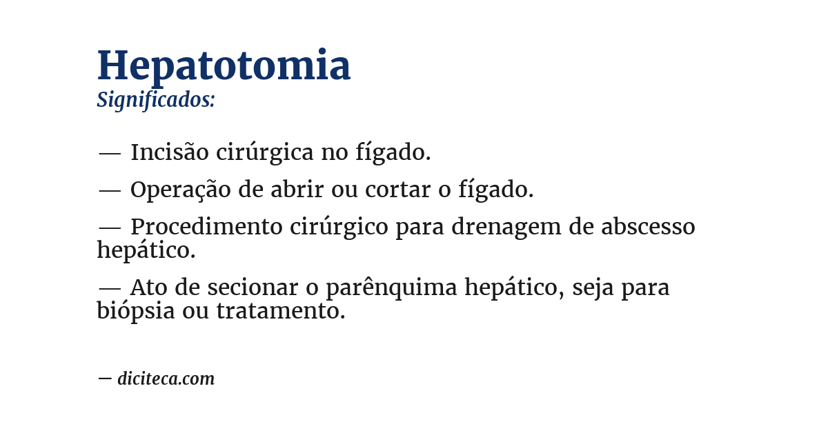 Significado de hepatotomia