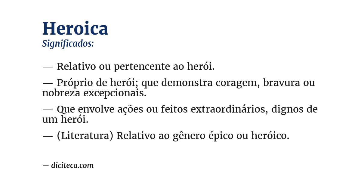 Significado de heroica