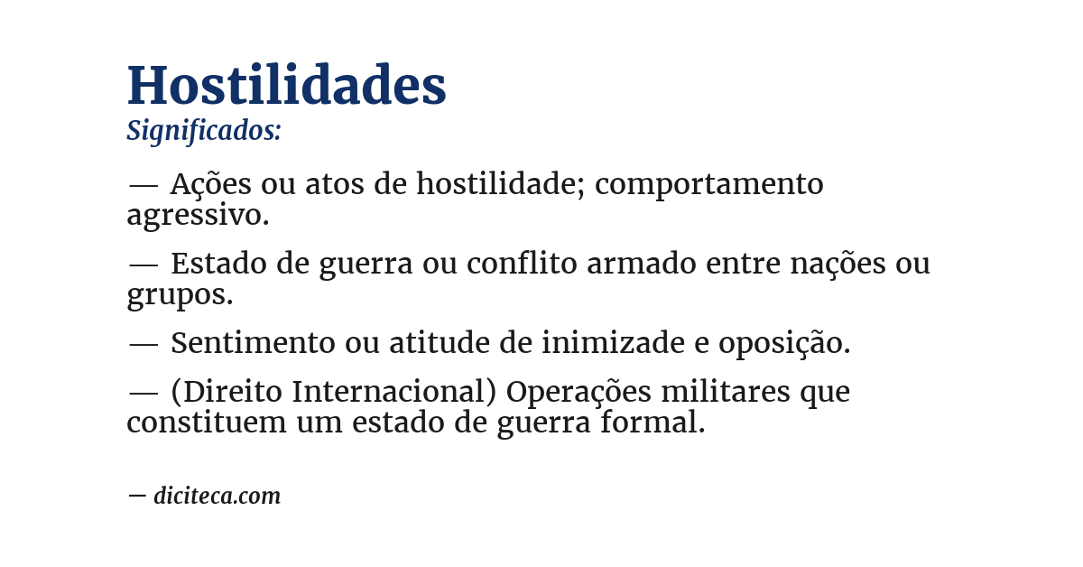 Significado de hostilidades
