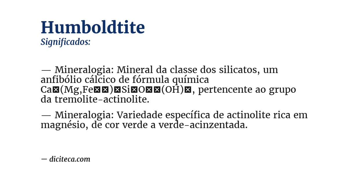 Significado de humboldtite
