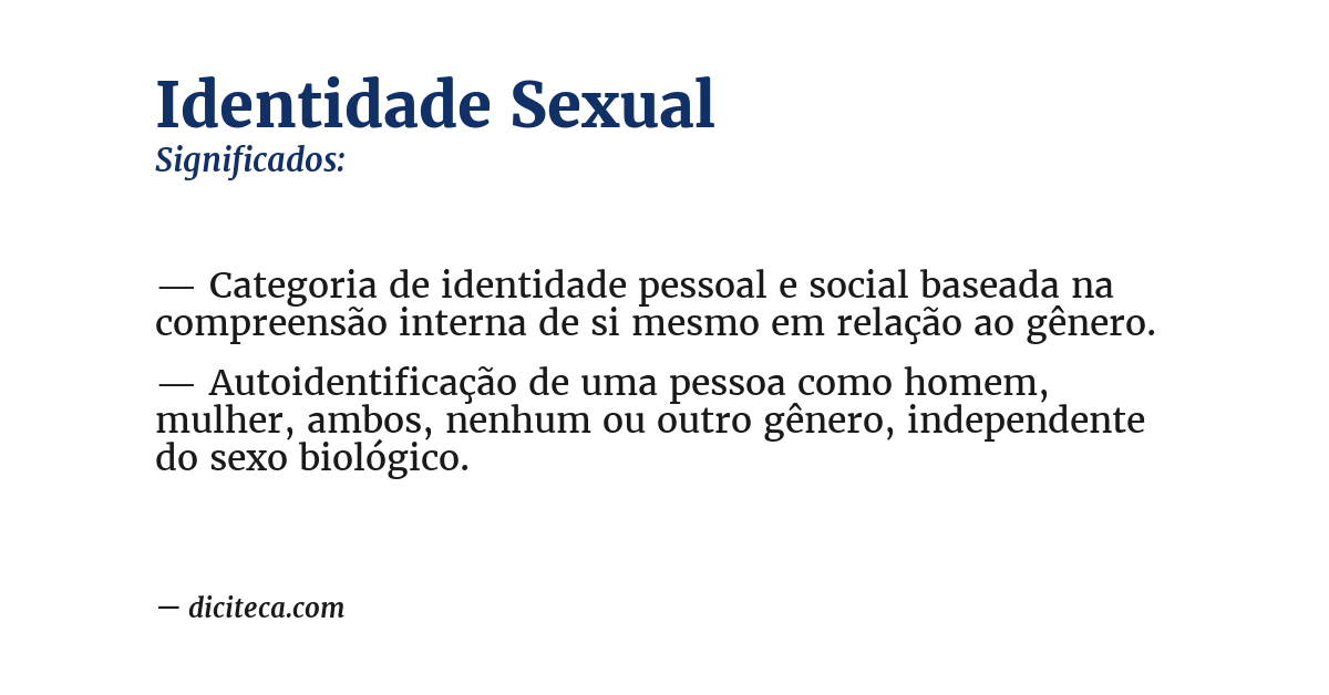 Significado de identidade sexual