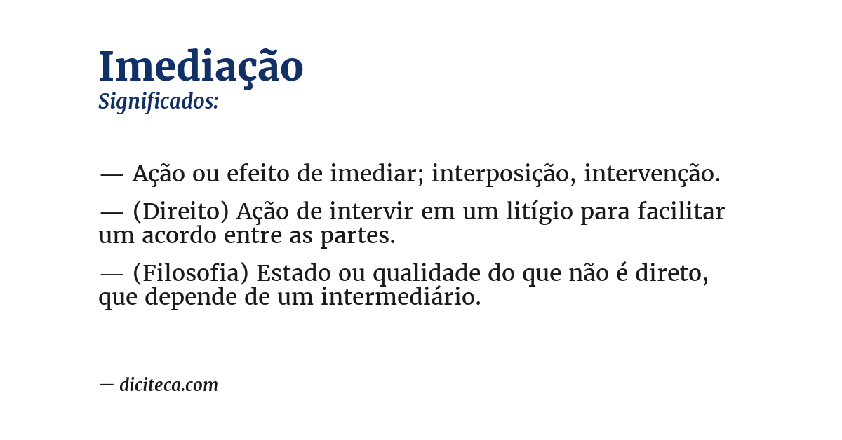 Significado de imediação