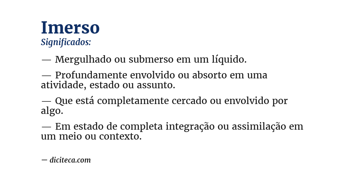 Significado de imerso